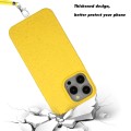 For iPhone 14 Pro Wheat MagSafe Magnetic Straw Material + TPU Phone Case with Lanyard(Yellow)