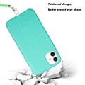 For iPhone 12 Wheat MagSafe Magnetic Straw Material + TPU Phone Case with Lanyard(Green)