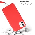 For iPhone 12 Wheat MagSafe Magnetic Straw Material + TPU Phone Case with Lanyard(Red)