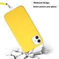 For iPhone 12 Wheat MagSafe Magnetic Straw Material + TPU Phone Case with Lanyard(Yellow)
