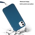 For iPhone 12 Wheat MagSafe Magnetic Straw Material + TPU Phone Case with Lanyard(Blue)