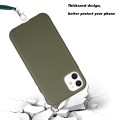 For iPhone 12 Wheat MagSafe Magnetic Straw Material + TPU Phone Case with Lanyard(Army Green)