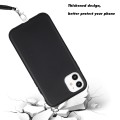For iPhone 12 Wheat MagSafe Magnetic Straw Material + TPU Phone Case with Lanyard(Black)