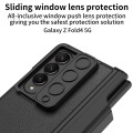 For Samsung Galaxy Z Fold4 GKK Magnetic Hinge Flip Leather Phone Case with Holder(Carbon Fiber)