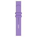 18mm Universal Solid Color Reverse Buckle Silicone Watch Band(Purple)