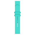 18mm Universal Solid Color Reverse Buckle Silicone Watch Band(Teal)