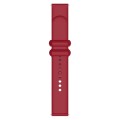 18mm Universal Solid Color Reverse Buckle Silicone Watch Band(Wine Red)