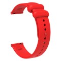 20mm Universal Solid Color Reverse Buckle Silicone Watch Band(Red)