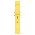 20mm Universal Solid Color Reverse Buckle Silicone Watch Band(Yellow)