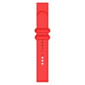 22mm Universal Solid Color Reverse Buckle Silicone Watch Band(Red)
