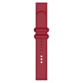 22mm Universal Solid Color Reverse Buckle Silicone Watch Band(Wine Red)