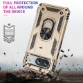 For Google Pixel 8a Shockproof TPU + PC Phone Case with Holder(Gold)