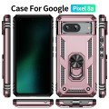 For Google Pixel 8a Shockproof TPU + PC Phone Case with Holder(Rose Gold)