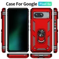 For Google Pixel 8a Shockproof TPU + PC Phone Case with Holder(Red)