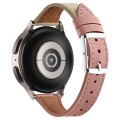 22mm Universal Genuine Leather Watch Band(Dark Pink White)