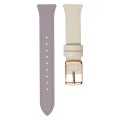 22mm Universal Genuine Leather Watch Band(Purple White)