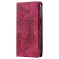 For iPhone 15 Pro Max Totem Embossed Magnetic Leather Phone Case(Red)