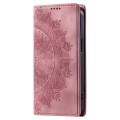For iPhone 15 Pro Max Totem Embossed Magnetic Leather Phone Case(Rose Gold)