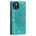 For iPhone 15 Plus Totem Embossed Magnetic Leather Phone Case(Green)