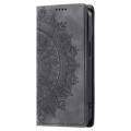For iPhone 15 Totem Embossed Magnetic Leather Phone Case(Grey)