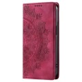 For iPhone 14 Totem Embossed Magnetic Leather Phone Case(Red)