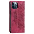 For iPhone 12 Pro Max Totem Embossed Magnetic Leather Phone Case(Red)