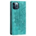 For iPhone 12 Pro Max Totem Embossed Magnetic Leather Phone Case(Green)