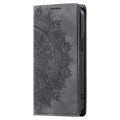 For iPhone 12 / 12 Pro Totem Embossed Magnetic Leather Phone Case(Grey)