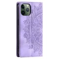 For iPhone 11 Pro Max Totem Embossed Magnetic Leather Phone Case(Purple)