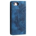 For iPhone SE 2022 / 2020 / 8 / 7 Totem Embossed Magnetic Leather Phone Case(Blue)