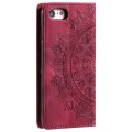 For iPhone SE 2022 / 2020 / 8 / 7 Totem Embossed Magnetic Leather Phone Case(Red)