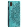 For iPhone XS / S Totem Embossed Magnetic Leather Phone Case(Green)