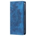 For iPhone XS Max Totem Embossed Magnetic Leather Phone Case(Blue)