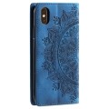 For iPhone XS Max Totem Embossed Magnetic Leather Phone Case(Blue)