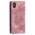 For iPhone XS Max Totem Embossed Magnetic Leather Phone Case(Rose Gold)