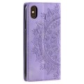 For iPhone XS Max Totem Embossed Magnetic Leather Phone Case(Purple)