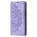 For iPhone XR Totem Embossed Magnetic Leather Phone Case(Purple)