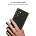 For Samsung Galaxy S24+ 5G GKK Weave Texture Electroplating PU Protective Phone Case(Purple)