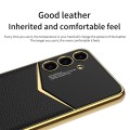 For Samsung Galaxy S24 5G GKK Plating Soft TPU + Leather Full Coverage Phone Case without Pen(White)