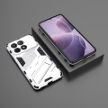For Xiaomi Redmi K70 5G Punk Armor 2 in 1 PC + TPU Phone Case with Holder(White)
