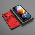 For Xiaomi Redmi Note 13R Pro 5G Punk Armor 2 in 1 PC + TPU Phone Case with Holder(Red)