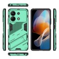 For Xiaomi Redmi Note 13R Pro 5G Punk Armor 2 in 1 PC + TPU Phone Case with Holder(Green)