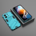 For Xiaomi Redmi Note 13R Pro 5G Punk Armor 2 in 1 PC + TPU Phone Case with Holder(Blue)