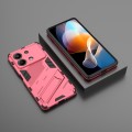 For Xiaomi Redmi Note 13R Pro 5G Punk Armor 2 in 1 PC + TPU Phone Case with Holder(Light Red)