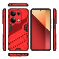 For Xiaomi Redmi Note 13 Pro 4G Global Punk Armor 2 in 1 PC + TPU Phone Case with Holder(Red)