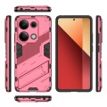 For Xiaomi Redmi Note 13 Pro 4G Global Punk Armor 2 in 1 PC + TPU Phone Case with Holder(Light Red)