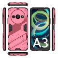 For Xiaomi Redmi A3 4G Global Punk Armor 2 in 1 PC + TPU Phone Case with Holder(Light Red)