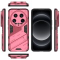 For Xiaomi 14 Ultra 5G Punk Armor 2 in 1 PC + TPU Phone Case with Holder(Light Red)