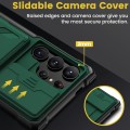 For Samsung Galaxy S24 Ultra 5G Full Coverage Phone Case with Holder / Card Slot(Green)