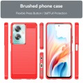 For OPPO A2 5G Carbon Fiber Brushed Texture TPU Phone Case(Red)